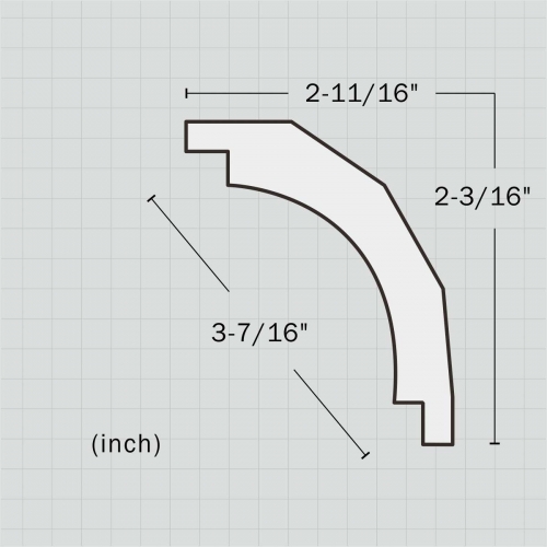 Polyurethane plain cove cornice molding