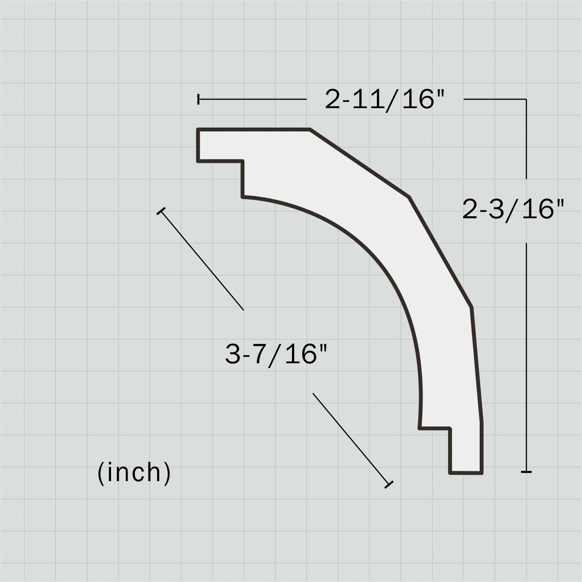 Polyurethane plain cove cornice molding