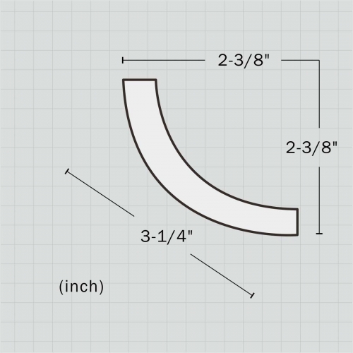 Polyurethane simple convex crown molding