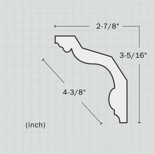Polyurethane plain crown moulding ceiling trim