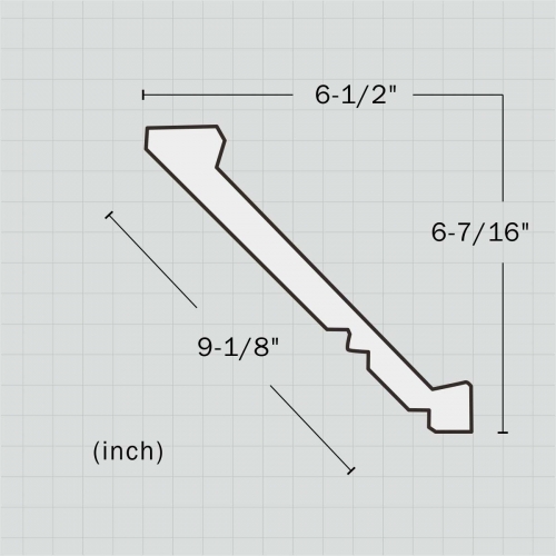 Polyurethane plain 9 inch crown molding for sale