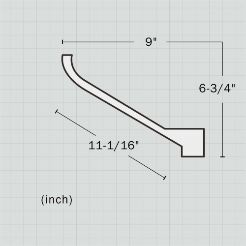 Polyurethane simple white 11 inch crown moulding