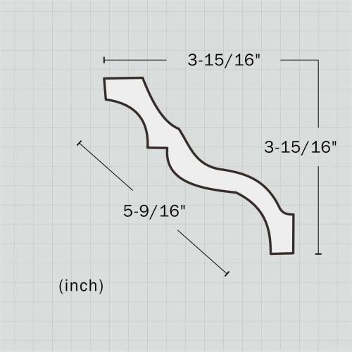 Polyurethane plain garage door crown molding