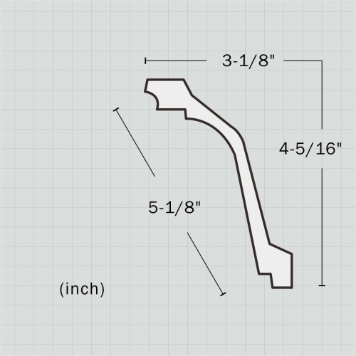 Polyurethane simple front door crown molding
