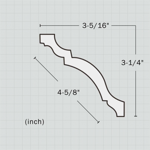 Polyurethane plain classic thick crown moulding