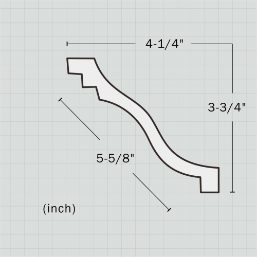 Polyurethane plain door crown moulding