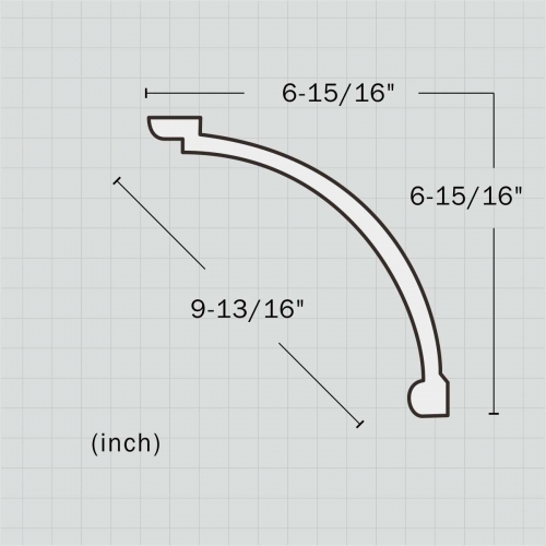 Polyuethane simple cove 9 inch crown moulding
