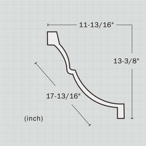 Polyurethane crown molding for high ceilings