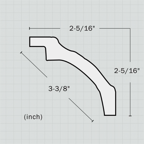 Polyurethane modern 3 inch crown molding