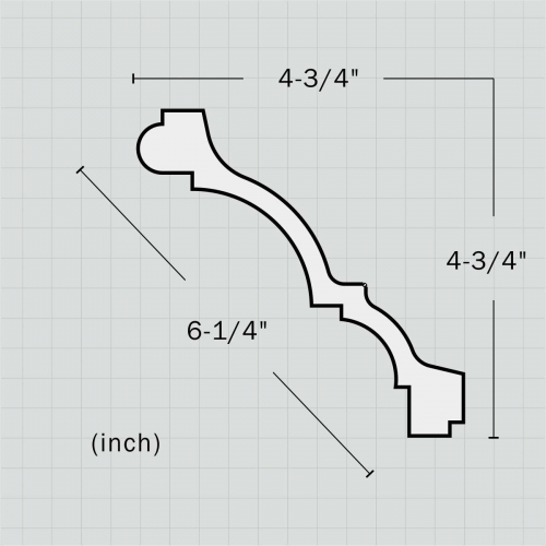 Polyurethane modern crown molding and trim