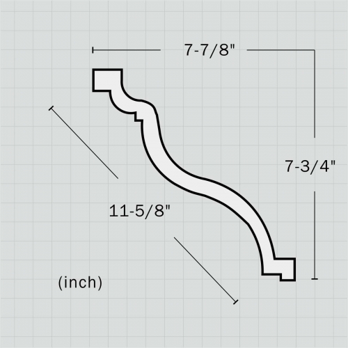 Polyurethane plain standard crown molding