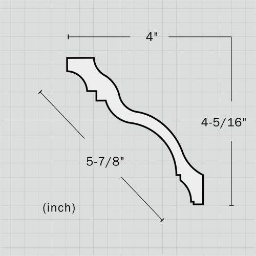 Polyurethane simple crown molding in kitchen