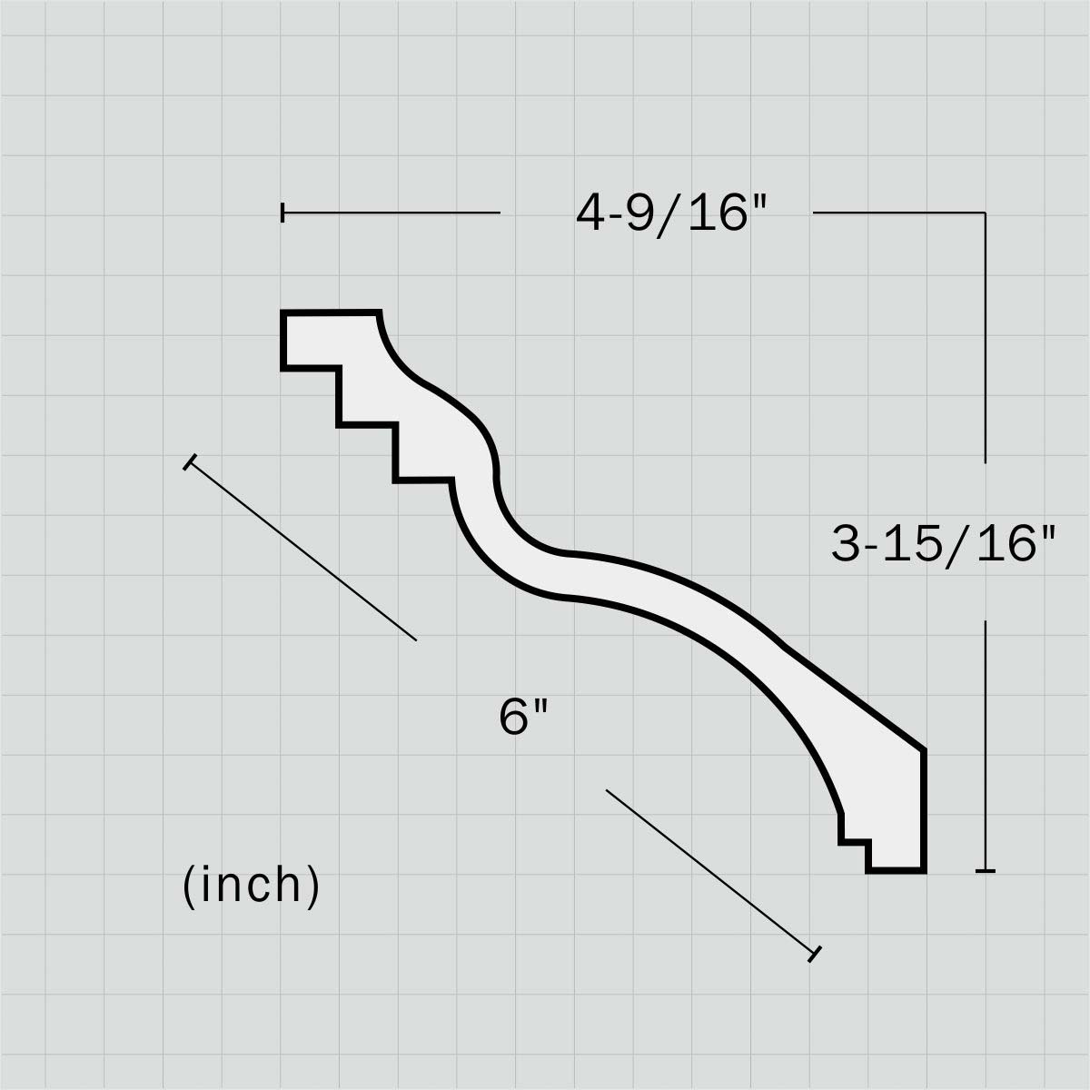HK-556 Polyurethane plain 6 inch crown moulding - Image 2