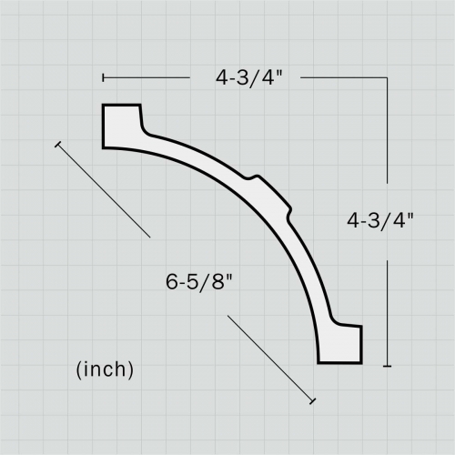 Polyurethane 6 inch simple cove molding