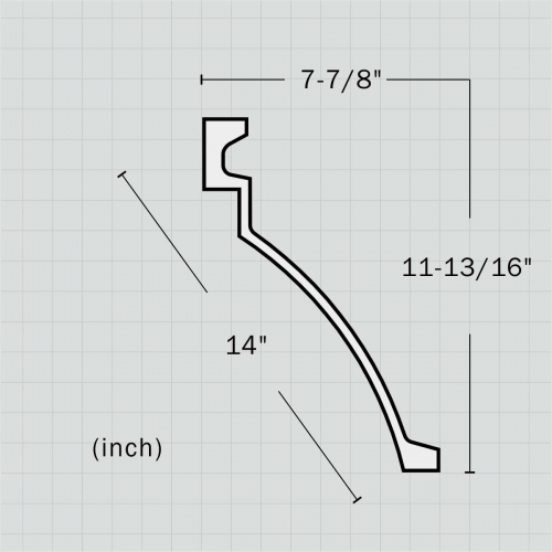 Large classic plain crown molding