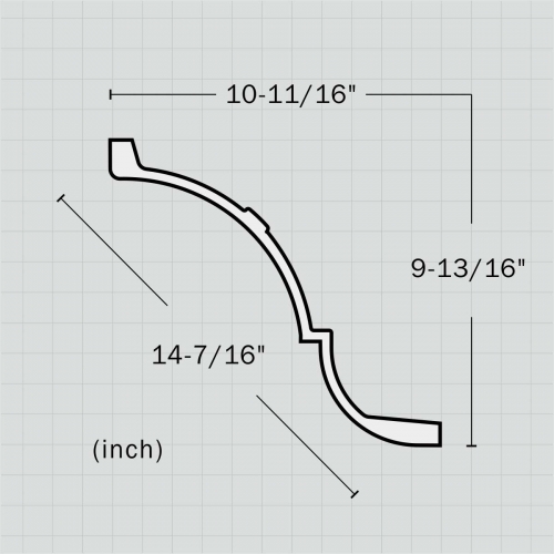 Polyurethane plain large cornice molding