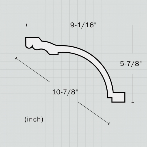 Polyurethane 9 inch classic crown molding