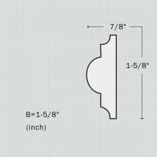 Polyurethane small plain chair rails on walls