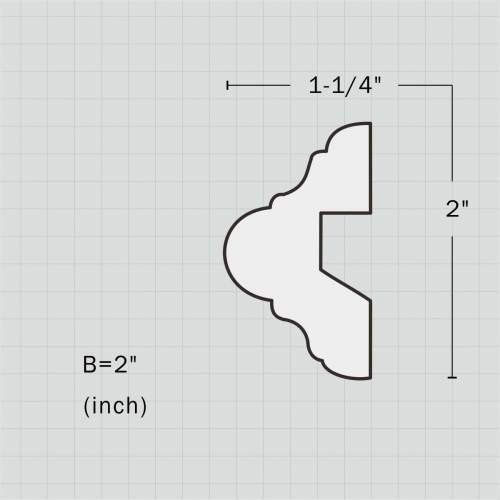 Polyurethane 2 inch wall frame molding