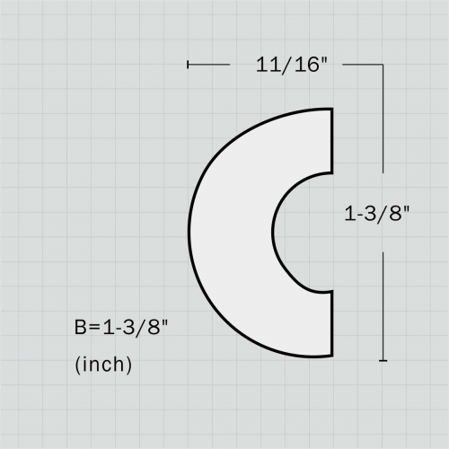 Polyurethane 1 inch half round moulding