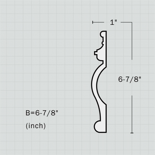 Polyurethane modern 5 inch chair rail molding