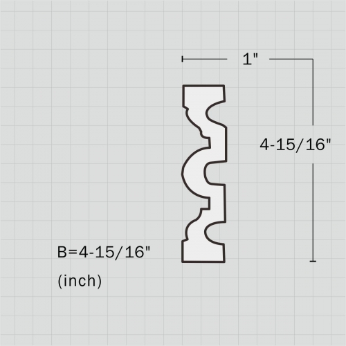 Polyurethane plain window trim moulding