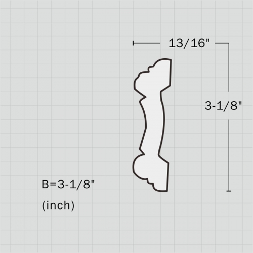 Polyurethane simple white window trim molding