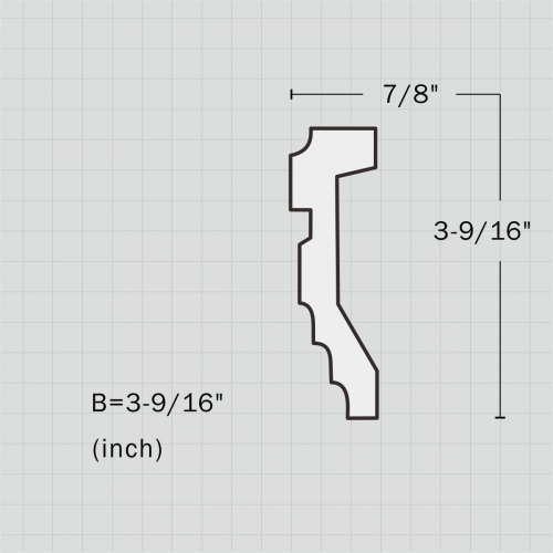 Polyurethane plain 3 inch baseboard molding
