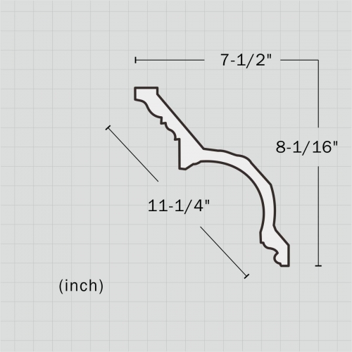 Polyurethane simple crown molding on ceiling