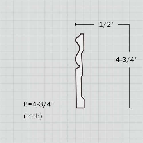 Polyurethane simple 4 inch baseboard molding