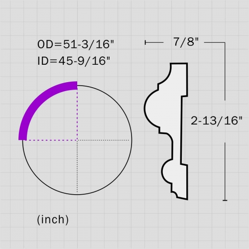 Polyurethane medallion ring for dining room decor