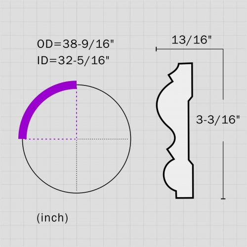 Polyurethane architectural rings design for ceiling