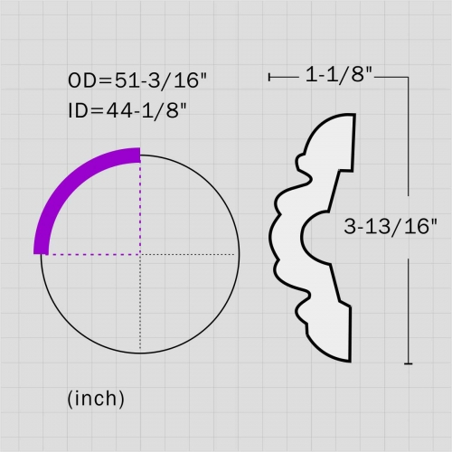 Polyurethane ceiling ring for contemporary ceiling design
