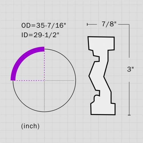 Polyurethane circle molding for ceiling decor designs