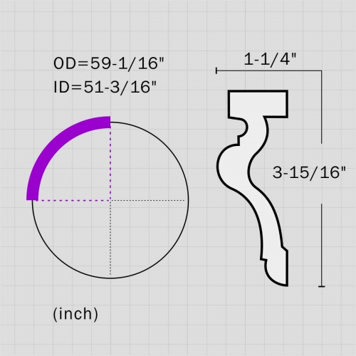 Plain circle molding for ceiling design