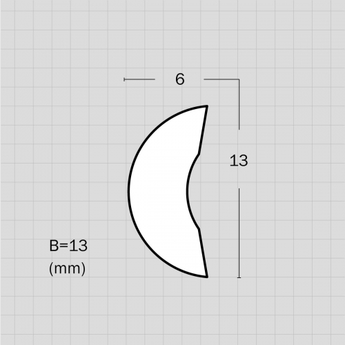 Architectural flexible half round moulding