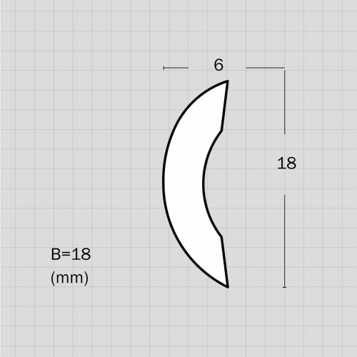 Half circular flexible trim molding
