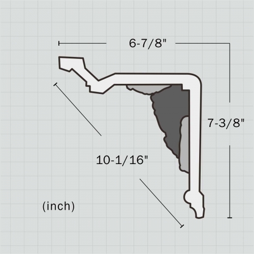 Polyurethane crown moulding with corner blocks