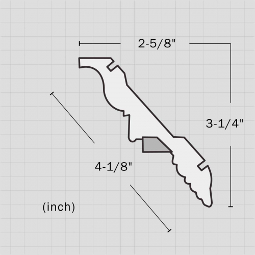 Polyurethane dentil 4 inch crown molding