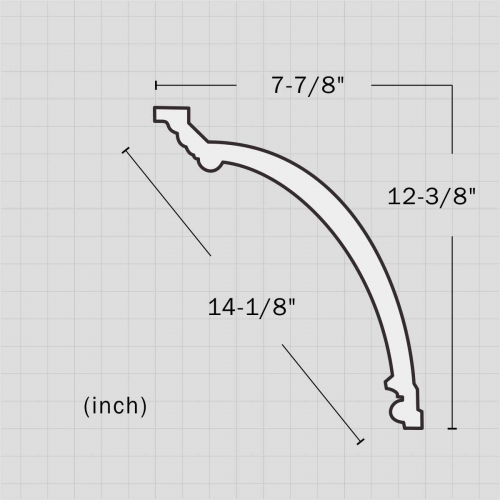 Polyurethane floral antique crown molding