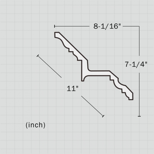 Polyurethane 11 inch amazing crown molding