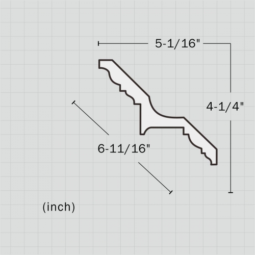 Polyurethane plain bathroom crown moulding
