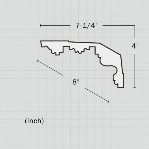 Polyurethane plain exterior crown molding
