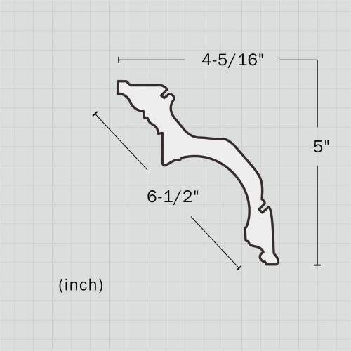 Polyurethane plain modern 6 inch crown molding