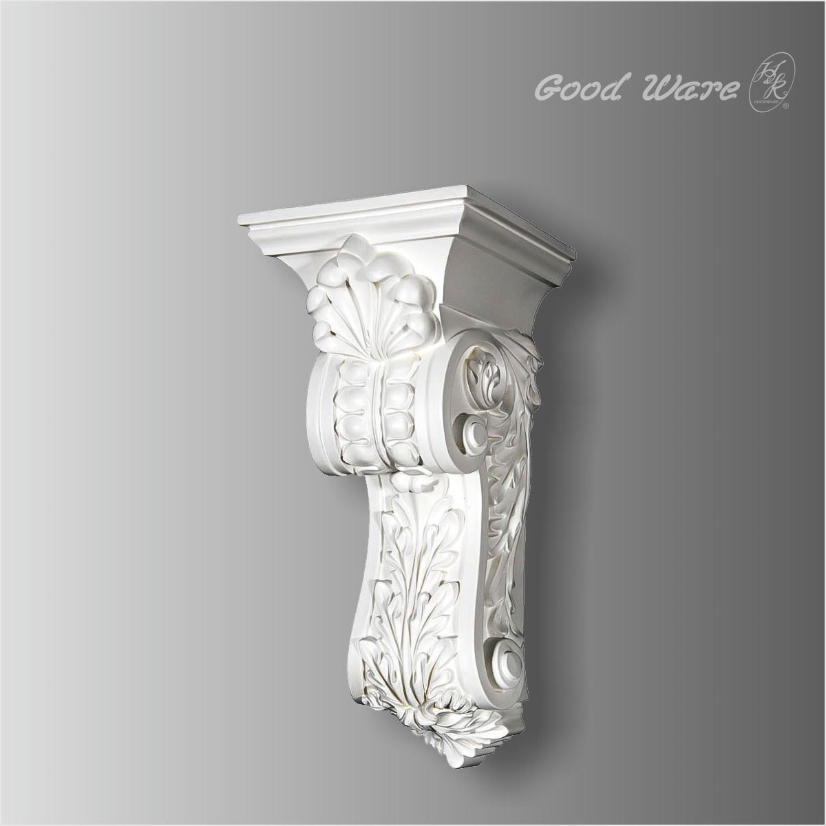 Polyurethane acanthus corbels for kitchen island