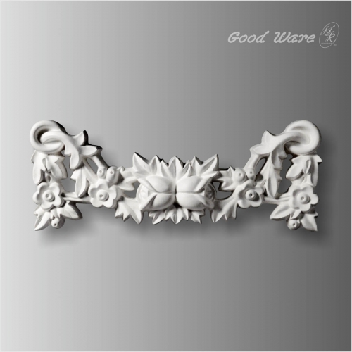 Carved polyurethane onlays for cabinet