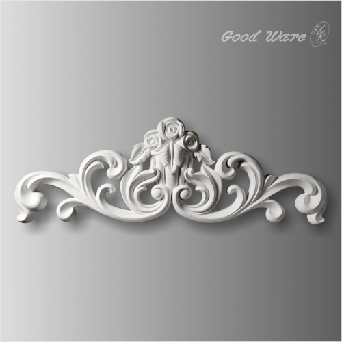 Large rose centers with scroll leaf onlays