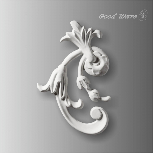 Floral with scroll leaf onlay for cabinet