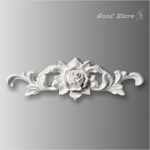 Flower centers with scroll leaf onlay