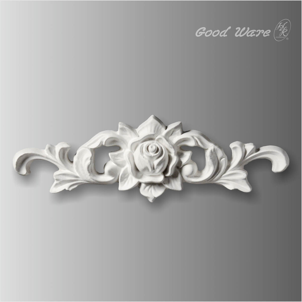 Flower centers with scroll leaf onlay